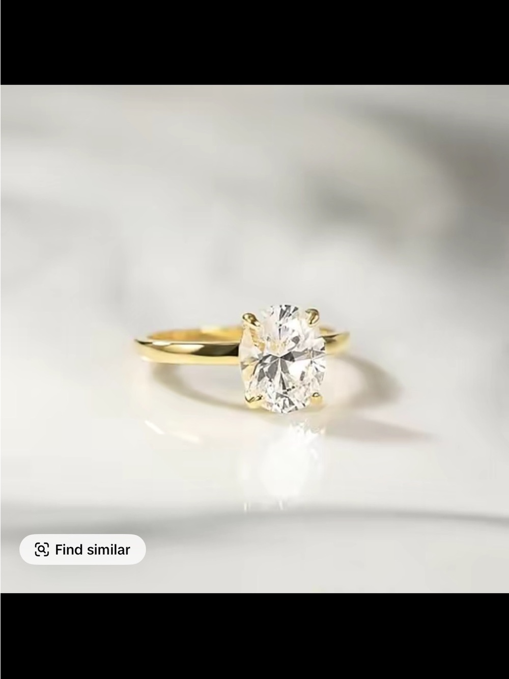 Gold Cubic Zirconia Oval Solitaire and Eternity Band Set - Gold - Picture 8 of 9